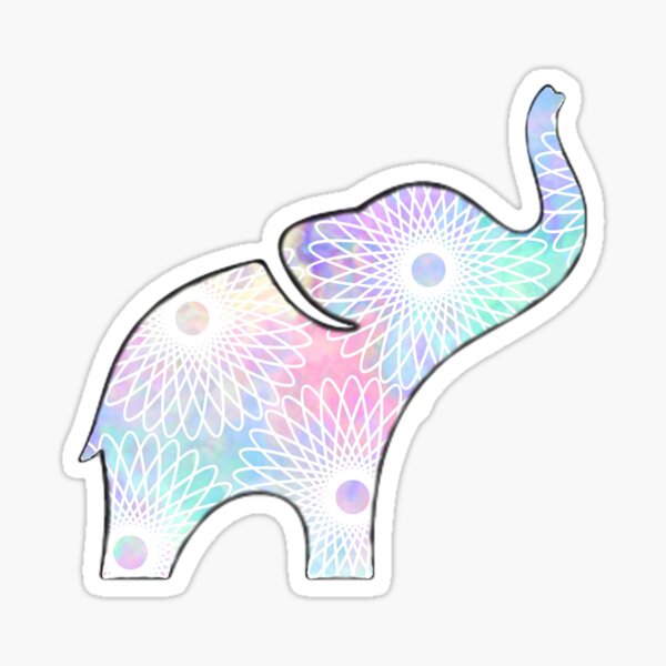Tribal Pastel Elephant "Good Vibes" Quote Sticker