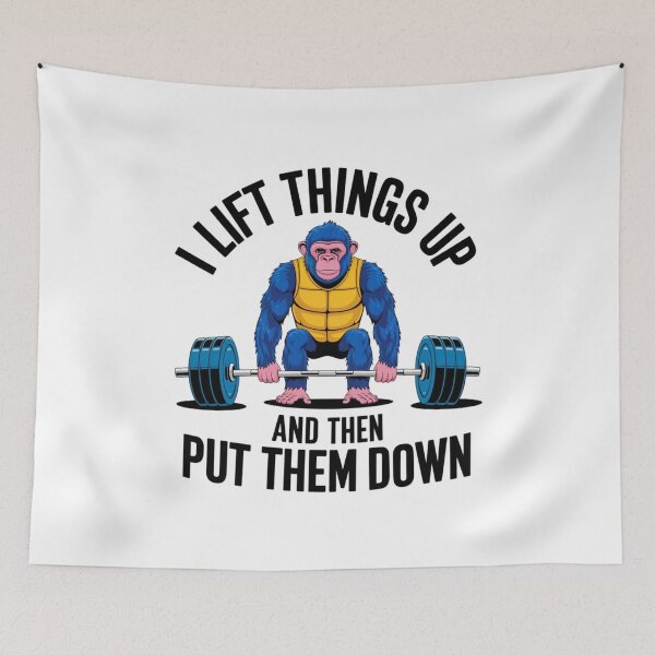 Item preview, Weight lifting, Ape, gym rat, monkey, funnyfits70, Humor, Funny, retro, vintage, funny quotes, animal humor, designed and sold by FunnyFits70.