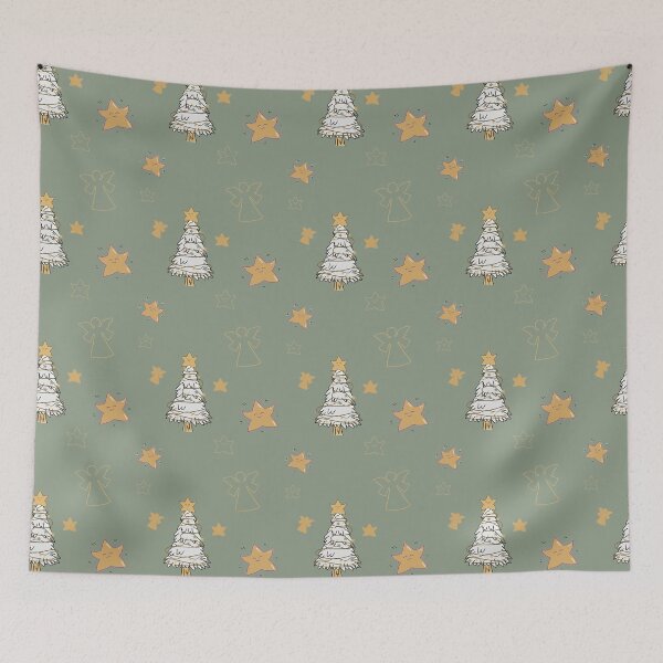 Item preview, Golden Christmas Stars and Silver tree  designed and sold by Krissys-Art.