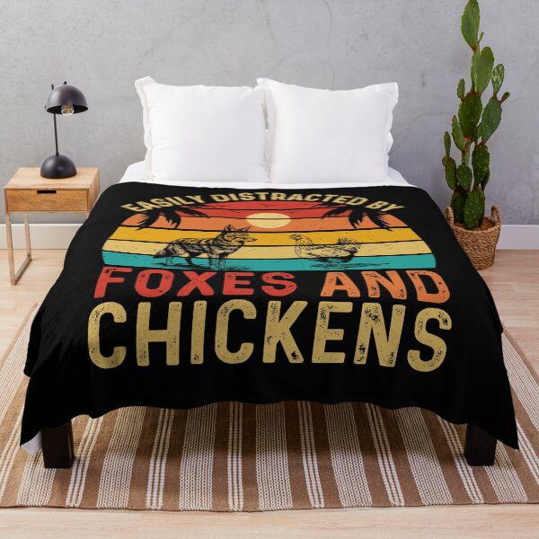 Item preview, Easily Distracted By Foxes And Chickens Retro Vintage Funny Animals Cute designed and sold by Nicet-shirt1.