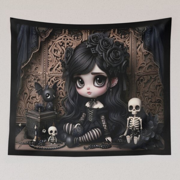 Item preview, Cute little Goth doll and her friends #2 designed and sold by JacquiTaylorArt.