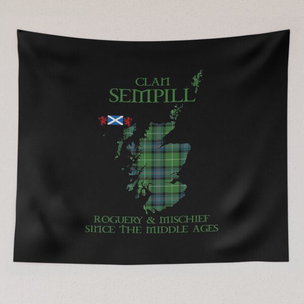 Artikelvorschau, Clan Sempill 2 Tartan Schottland Karte Andreaskreuz Flagge und Löwe grassierend schottischen entworfen und verkauft von Clan1093.