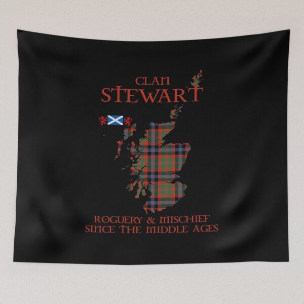 Item preview, Clan Stewart Fragment tartan Scotland map Saltire flag and lion rampant scottish designed and sold by Clan1093.