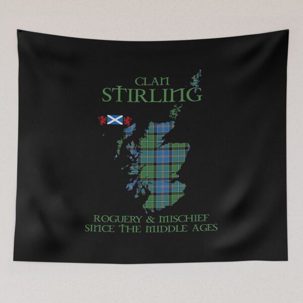 Item preview, Clan Stirling tartan Scotland map Saltire flag and lion rampant scottish designed and sold by Clan1093.