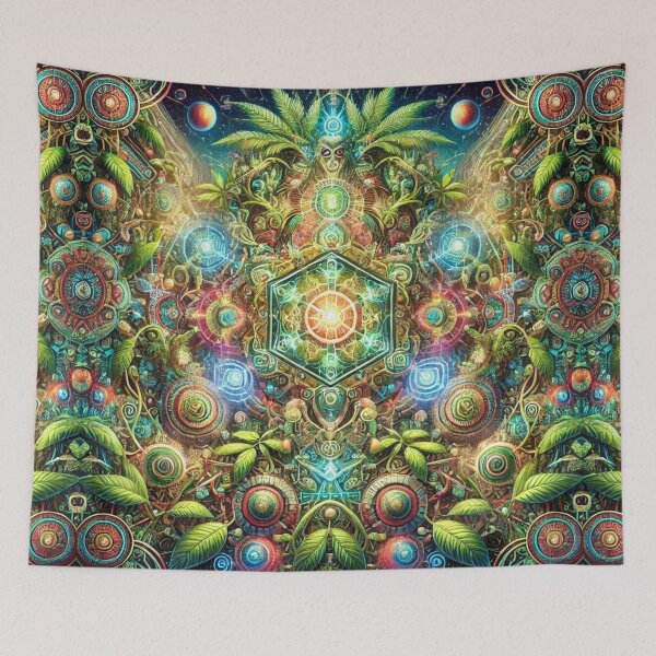 Item preview, Visionary Ayahuasca Tapestry: Infinite Sacred Geometry designed and sold by Meta2Physical.