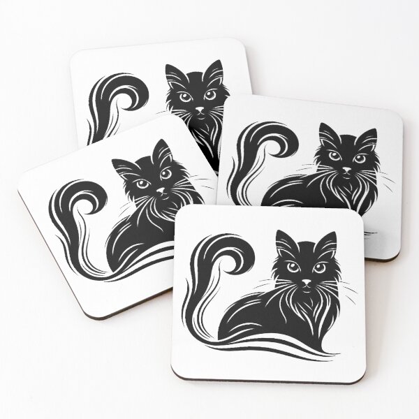 Item preview, beautiful black cat, home decor, black and white designed and sold by nicnacc.