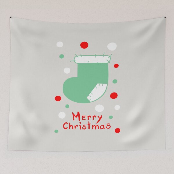 Item preview, Green Christmas stocking. Wintertime greetings. designed and sold by ArchiTania Studio.