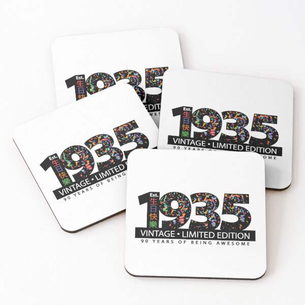 Item preview, Happy 90th Est. 1935 Vintage Limited Edition 90 Years of Being Awesome  designed and sold by PCStudio57.