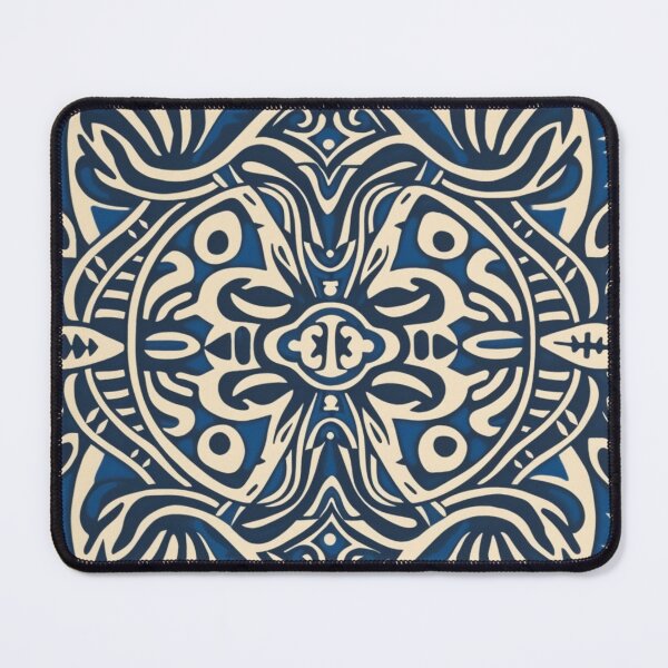 Item preview, Kowhaiwhai Miki (Blue And Beige) Pattern designed and sold by GrinGalore.