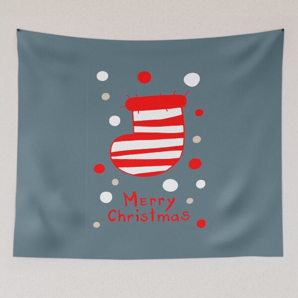 Item preview, Striped red and white Christmas stocking. Wintertime greetings. designed and sold by ArchiTania Studio.