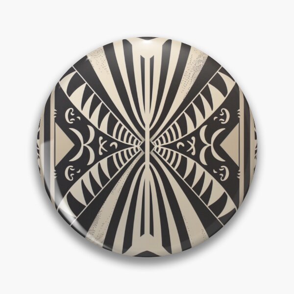 Item preview, Kowhaiwhai Miki (Black And Beige) Pattern designed and sold by GrinGalore.