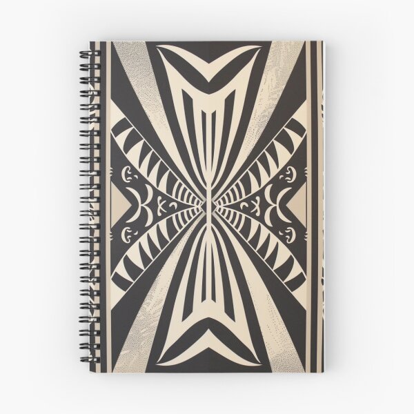 Item preview, Kowhaiwhai Miki (Black And Beige) Pattern designed and sold by GrinGalore.