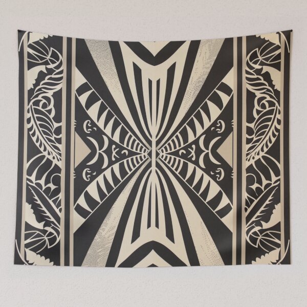 Item preview, Kowhaiwhai Miki (Black And Beige) Pattern designed and sold by GrinGalore.