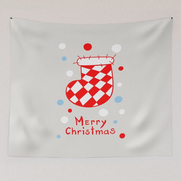 Item preview, Checkered red and white Christmas stocking. Wintertime greetings. designed and sold by ArchiTania Studio.