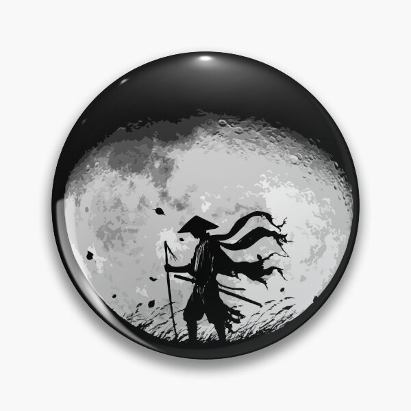Item preview, Ronin Silhouette Under the Mystical Full Moon designed and sold by Ossu-Couture.
