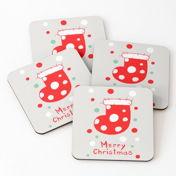 Item preview, Red Christmas stocking with white polka dots designed and sold by ArchiTania Studio.