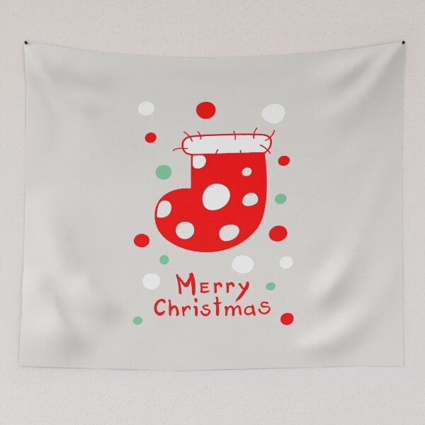 Item preview, Red Christmas stocking with white polka dots designed and sold by ArchiTania Studio.