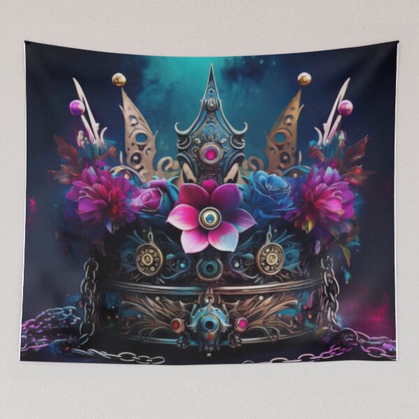 Item preview, Regal Fantasy Crown with Floral Accents designed and sold by RaiyaTees.