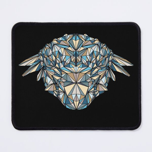Item preview, Geometric Dinosaur - Ankylosaurus - Light blue and cream tones on black background designed and sold by YaraCreatyque.
