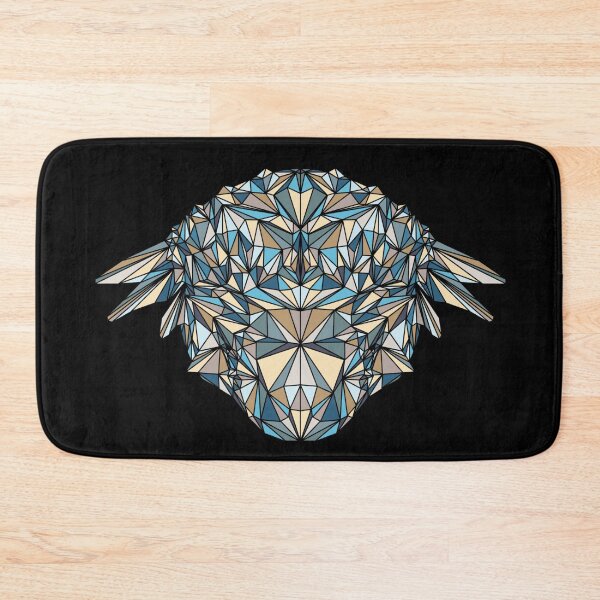 Item preview, Geometric Dinosaur - Ankylosaurus - Light blue and cream tones on black background designed and sold by YaraCreatyque.