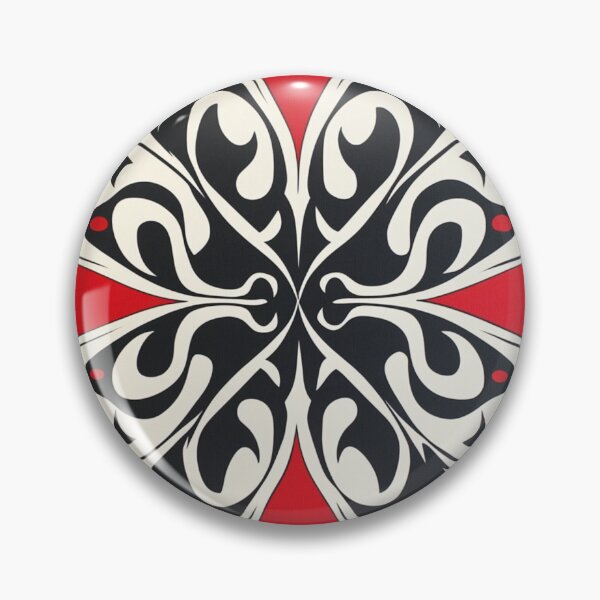 Item preview, Kowhaiwhai Miki (Red White Black) Pattern designed and sold by GrinGalore.