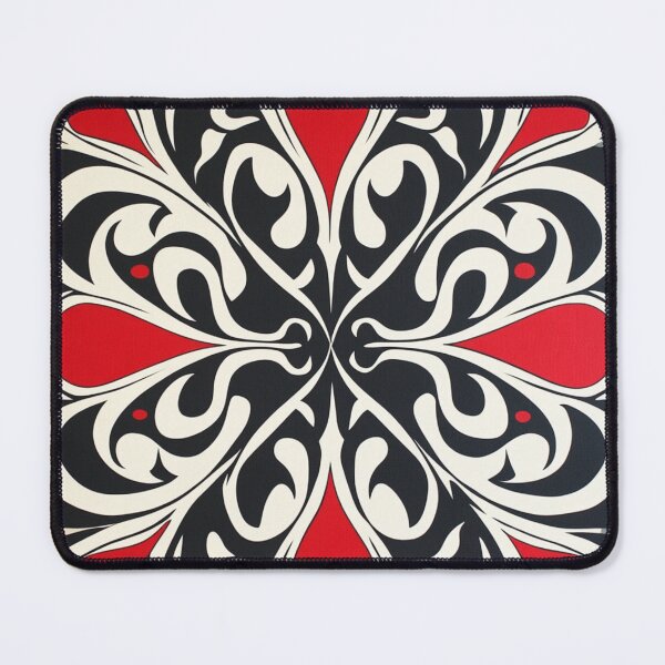 Item preview, Kowhaiwhai Miki (Red White Black) Pattern designed and sold by GrinGalore.