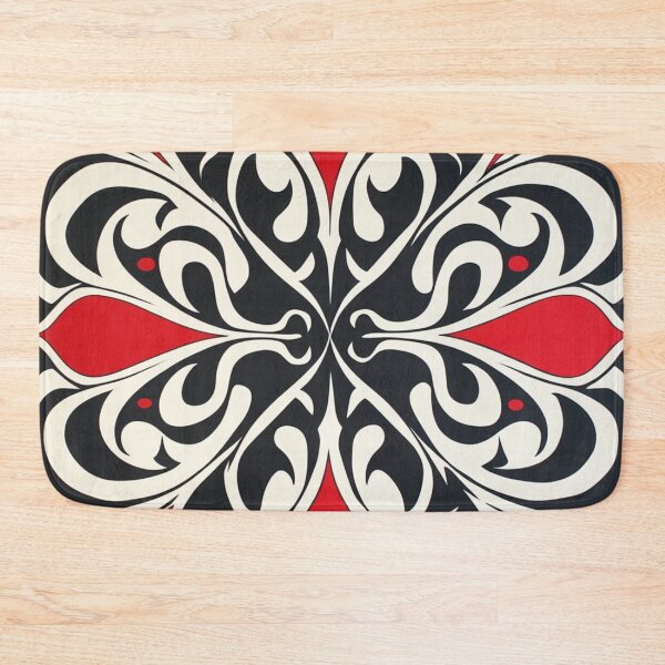 Item preview, Kowhaiwhai Miki (Red White Black) Pattern designed and sold by GrinGalore.