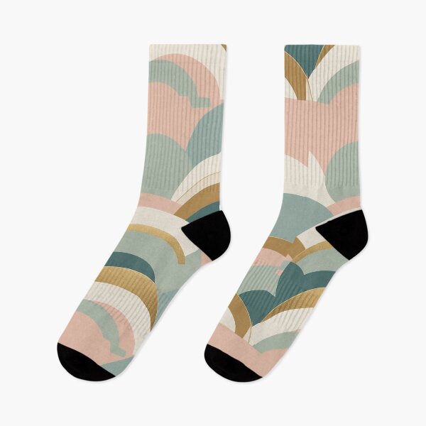 Item preview, retro vintage pattern 80-90s pastel color and gold geometric wave designed and sold by s-flo-art.