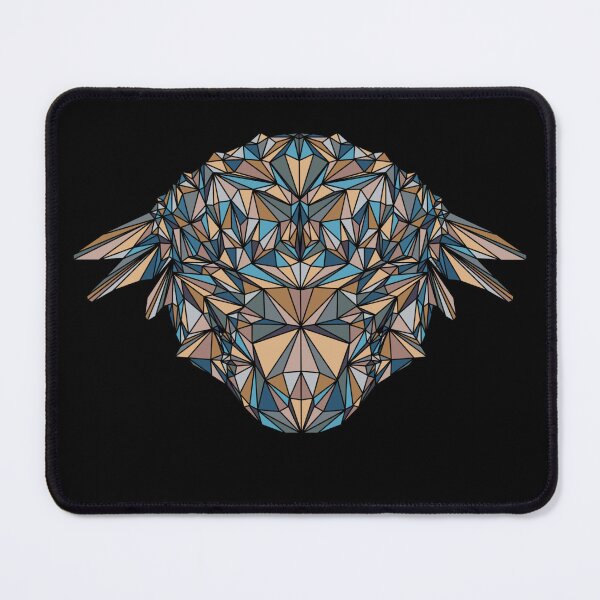 Item preview, Geometric Dinosaur - Ankylosaurus - Dark blue and earth tones on black background designed and sold by YaraCreatyque.