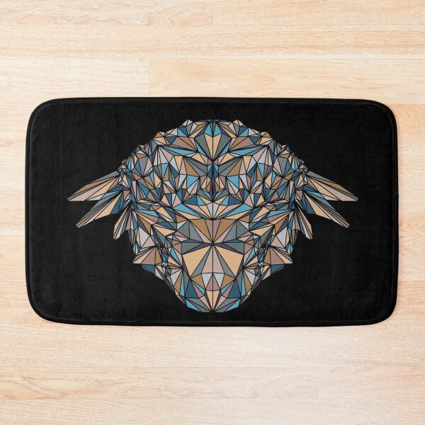 Item preview, Geometric Dinosaur - Ankylosaurus - Dark blue and earth tones on black background designed and sold by YaraCreatyque.