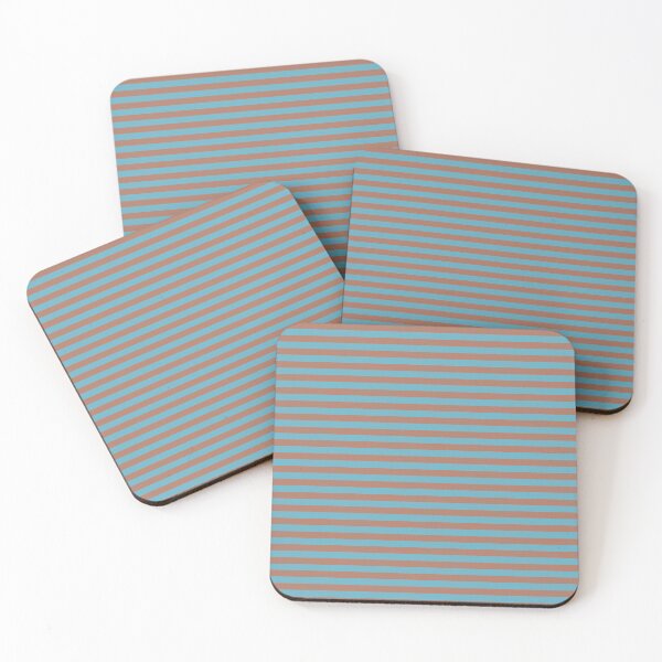Item preview, Blue Horizontal Stripe Pattern in Mocha Mousse  designed and sold by Artistestella.