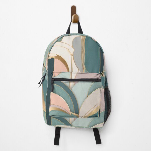 Item preview, retro vintage pattern 80-90s pastel color and gold geometric wave designed and sold by s-flo-art.