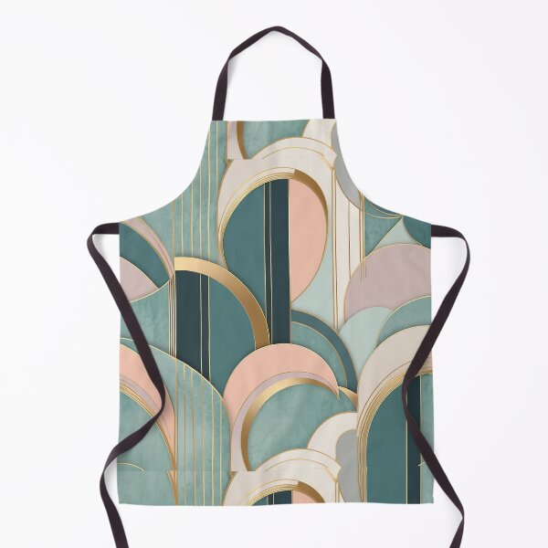 Item preview, retro vintage pattern 80-90s pastel color and gold geometric wave designed and sold by s-flo-art.