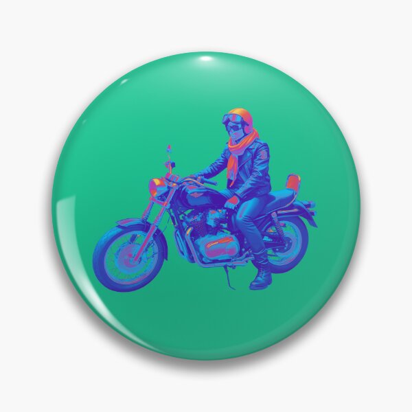 Item preview, Image is a stylized illustration featuring a person sitting on a classic motorcycle.  designed and sold by DAYMONDAY1976.