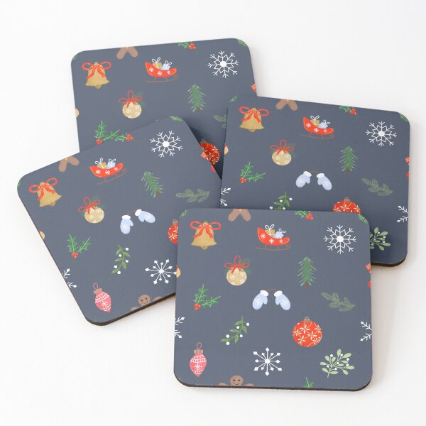 Item preview, Christmas festive seasonal sleigh bells trees snowflakes baubles mistletoe designed and sold by Nicola-Rowe.