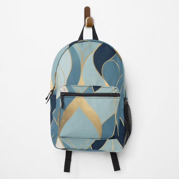 Item preview, retro vintage pattern 80-90s pastel color and gold geometric wave designed and sold by s-flo-art.