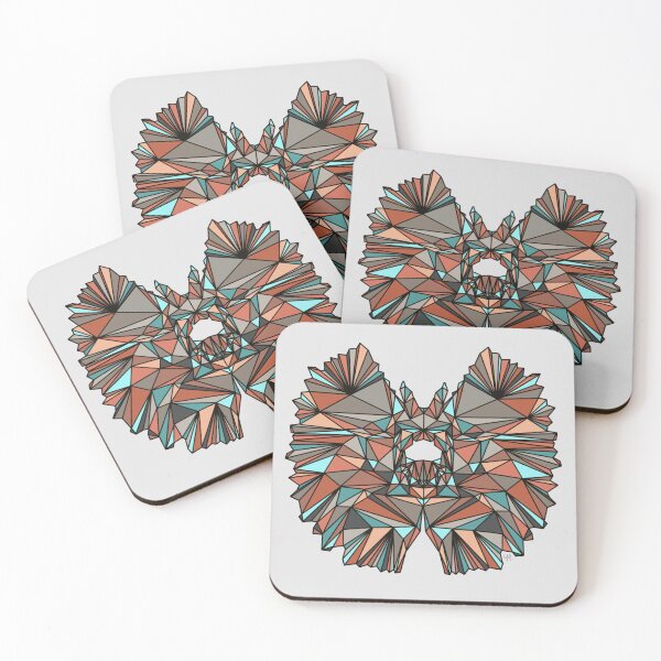 Item preview, Geometric Dinosaur - Dilophosaurus - Red, Blue and Grey Tones designed and sold by YaraCreatyque.