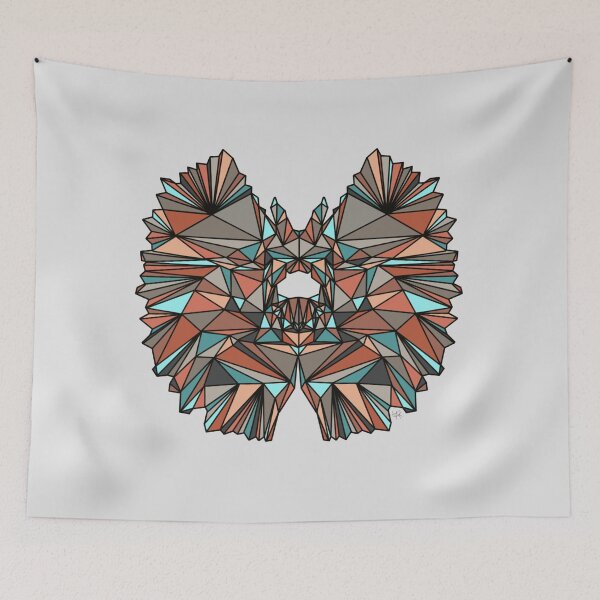 Item preview, Geometric Dinosaur - Dilophosaurus - Red, Blue and Grey Tones designed and sold by YaraCreatyque.
