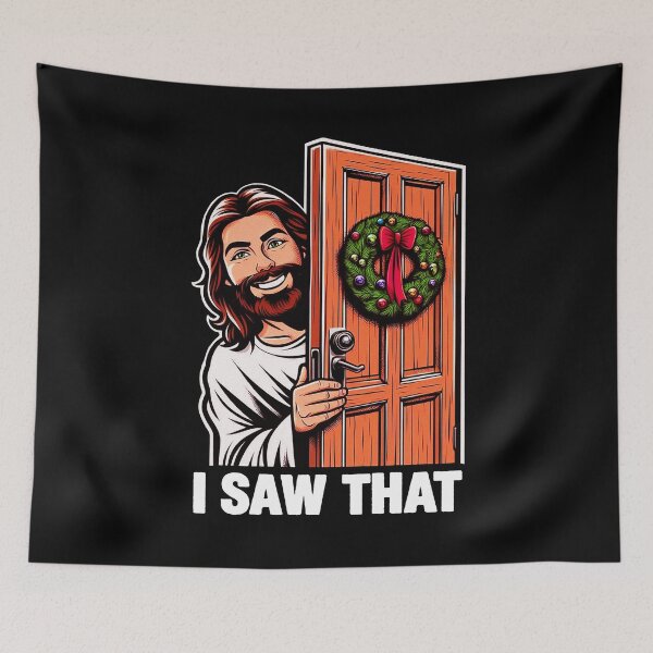 Item preview, I Saw That Jesus Christ Christmas Wreath designed and sold by plushism.