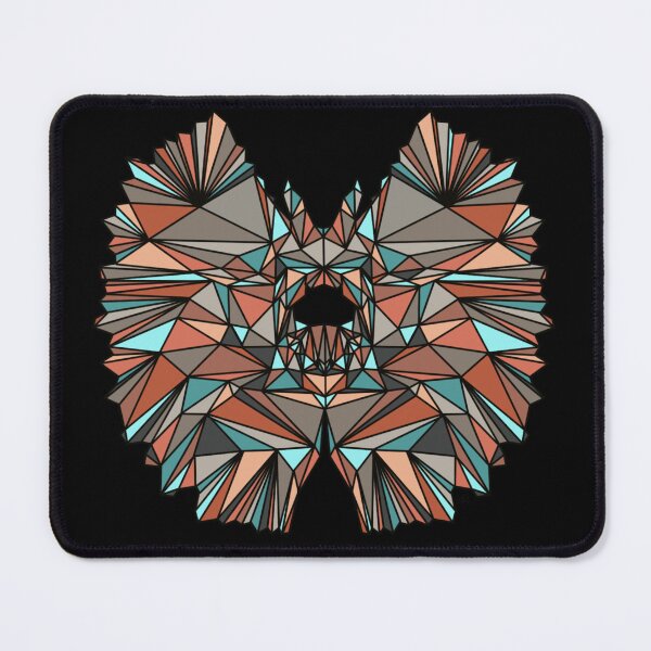 Item preview, Geometric Dinosaur - Dilophosaurus - Red, Blue and Grey Tones on Black Background designed and sold by YaraCreatyque.