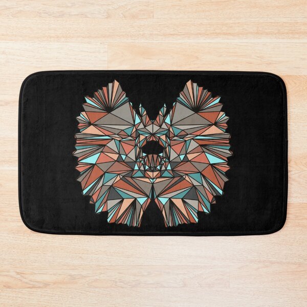 Item preview, Geometric Dinosaur - Dilophosaurus - Red, Blue and Grey Tones on Black Background designed and sold by YaraCreatyque.