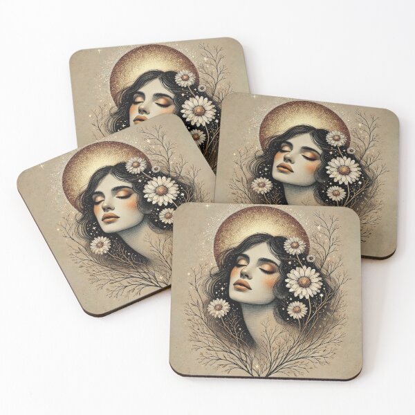 Item preview, Ethereal Moon Goddess with Floral Elements designed and sold by MarinaFila.
