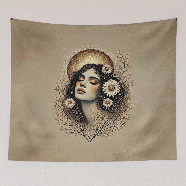 Item preview, Ethereal Moon Goddess with Floral Elements designed and sold by MarinaFila.