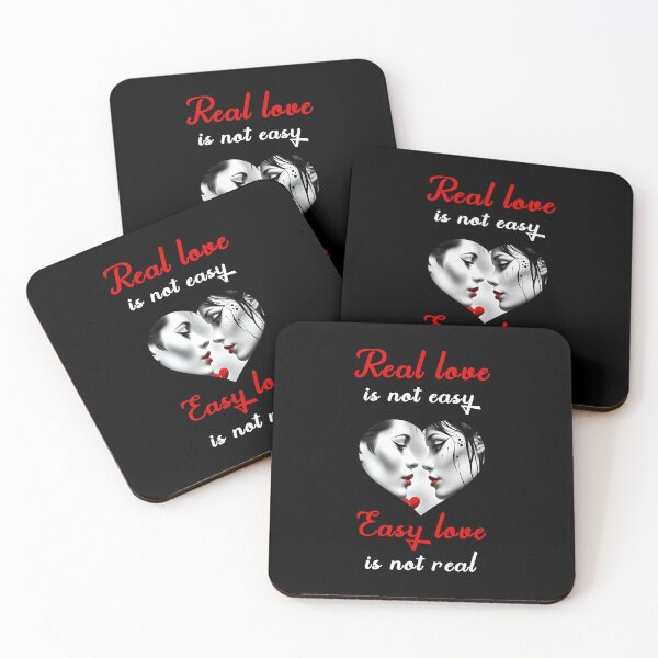 Item preview, Real love is not easy, easy love is not real - clever saying designed and sold by Pflugart.