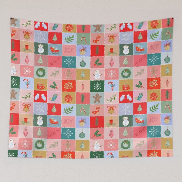Item preview, Christmas festive holiday seasonal bright snowman sleigh snowflake designed and sold by Nicola-Rowe.