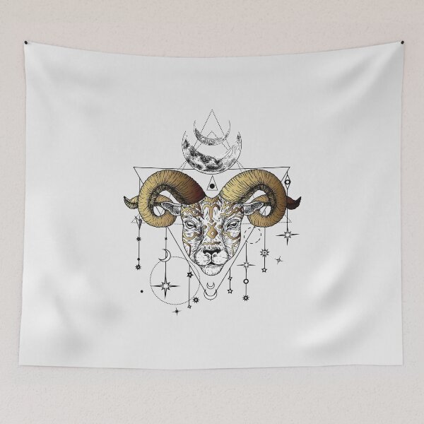 Item preview, Aries Ascends: Geometric Moons and Celestial Stars Art designed and sold by UPPrints.