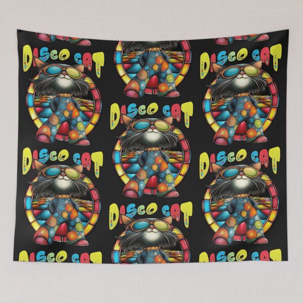 Item preview, Disco Cat - Retro 70s Dancing Feline in Funky Jumpsuit designed and sold by TheSillySartor.