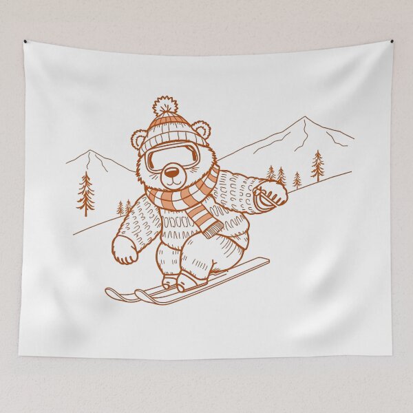 Item preview, Vintage bear Skiing designed and sold by svarupa.