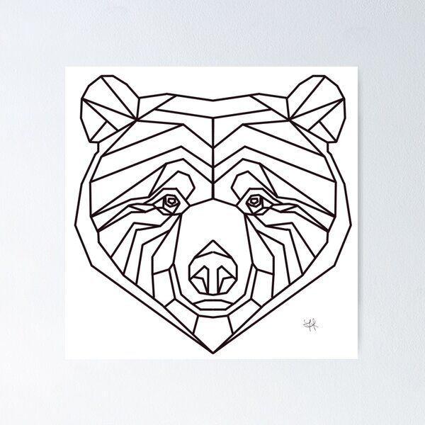 Item preview, DIY - Geometric Bear - Bear Head - Customizable Design designed and sold by YaraCreatyque.