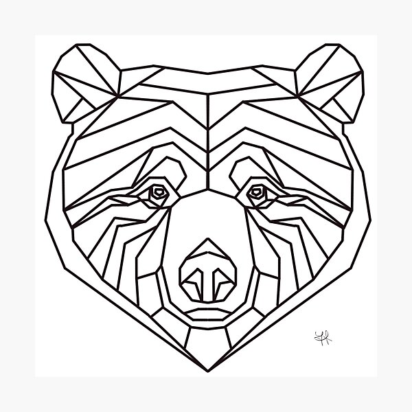 Item preview, DIY - Geometric Bear - Bear Head - Customizable Design designed and sold by YaraCreatyque.
